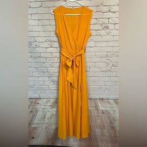 Mustard color maxi dress